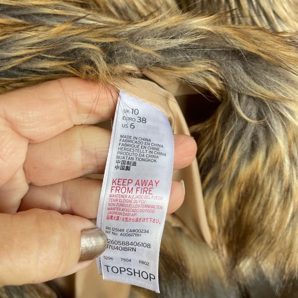 Topshop Brown Faux Fur Teddy Jacket - Picture 5 of 6